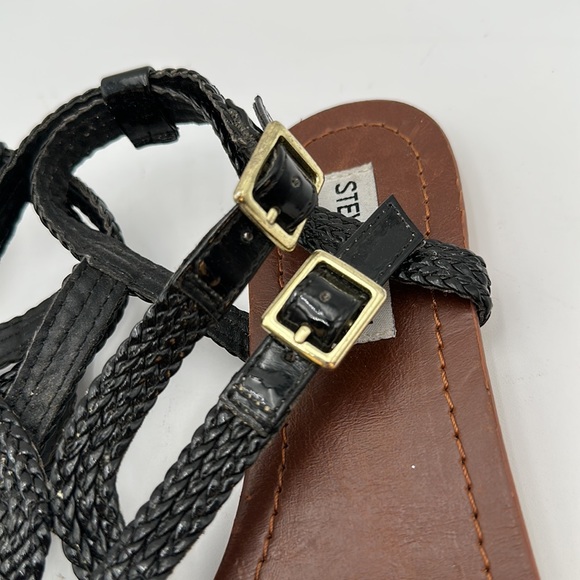 Steve Madden  Womens' Braided Roman Gladiator Flat Sandal Thong Sandals - Picture 6 of 13